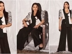 At Anees Bazmee's 45th bash, Madhuri Dixit wowed in a stylish jacket suit. At Anees Bazmee's 45th bash, Madhuri Dixit wowed in a stylish jacket suit.