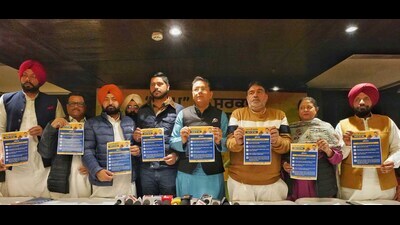 “All these promises will be prioritised and implemented within an hour of an AAP mayor taking oath in city,” said Aman Arora, AAP state chief. (HT Photo) “All these promises will be prioritised and implemented within an hour of an AAP mayor taking oath in city,” said Aman Arora, AAP state chief. (HT Photo)