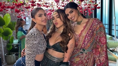 Filmmaker Anurag Kashyap's daughter, Aaliyah Kashyap (centre), and her partner, Shane Gregoire, married recently in Mumbai. Actor and star kid Khushi Kapoor (right) was one of the bridesmaids and chose the most unique looks that can cater to any and every taste and aesthetic. Here's a look at everything she wore. (All pics: Instagram/ Khushi Kapoor) Filmmaker Anurag Kashyap's daughter, Aaliyah Kashyap (centre), and her partner, Shane Gregoire, married recently in Mumbai. Actor and star kid Khushi Kapoor (right) was one of the bridesmaids and chose the most unique looks that can cater to any and every taste and aesthetic. Here's a look at everything she wore. (All pics: Instagram/ Khushi Kapoor)