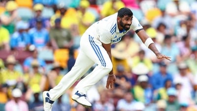 India's Jasprit Bumrah bowls to depart Australia's Steve Smith during Day 2 of the third Test (BCCI- X)