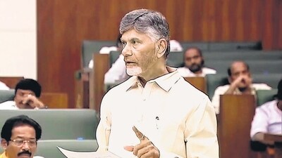 Andhra Pradesh chief minister N Chandrababu Naidu speaks in the Andhra Pradesh Legislative Assembly session, in Amaravati on Friday. (ANI) Andhra Pradesh chief minister N Chandrababu Naidu speaks in the Andhra Pradesh Legislative Assembly session, in Amaravati on Friday. (ANI)