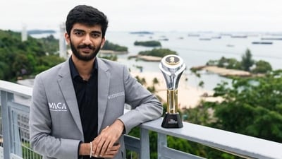 Gukesh Dommaraju, at 18, became the youngest chess world champion, praised by Musk and Pichai. ((PTI)) Gukesh Dommaraju, at 18, became the youngest chess world champion, praised by Musk and Pichai. ((PTI))