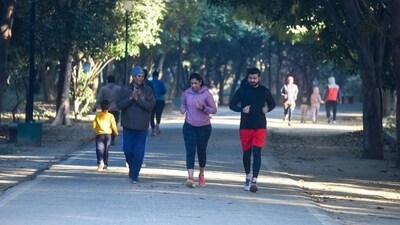 Morning walkers in a park at Sector 56, near Wazirabad, in Gurugram. (Parveen Kumar/HT Photo) Morning walkers in a park at Sector 56, near Wazirabad, in Gurugram. (Parveen Kumar/HT Photo)