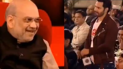 Amit Shah (left) and Varun Dhawan at the event. Amit Shah (left) and Varun Dhawan at the event.