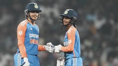 Smriti Mandhana and Jemimah Rodrigues during India’s first women’s T20I against West Indies at the DY Patil Stadium, Navi Mumbai on Sunday (PTI) Smriti Mandhana and Jemimah Rodrigues during India’s first women’s T20I against West Indies at the DY Patil Stadium, Navi Mumbai on Sunday (PTI)