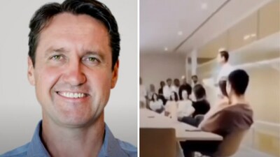 Stephen Carter said it was not the first time he had given the speech and had been delivering a version of it for seven years. (YouTube/7newsaustralia) Stephen Carter said it was not the first time he had given the speech and had been delivering a version of it for seven years. (YouTube/7newsaustralia)