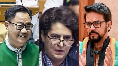 Kiren Rijiju and Anurag Thakur have responded to Priyanka Gandhi's jibe at PM Modi. (PTI/ ANI) Kiren Rijiju and Anurag Thakur have responded to Priyanka Gandhi's jibe at PM Modi. (PTI/ ANI)