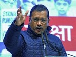 AAP National Convener Arvind Kejriwal addresses the 'Mahila Adalat', at Thyagraj stadium in New Delhi on Monday. AAP National Convener Arvind Kejriwal addresses the 'Mahila Adalat', at Thyagraj stadium in New Delhi on Monday.