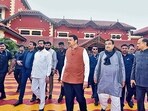 Nagpur, Dec 15 (ANI): Maharashtra Chief Minister Devendra Fadnavis, Deputy Chief Ministers Eknath Shinde, Ajit Pawar and Union Minister of Roads, Transport and Highways Nitin Gadkari at Raj Bhavan for the state cabinet swearing-in ceremony, in Nagpur on Sunday. (ANI Photo) (Nitin Gadkari-X) Nagpur, Dec 15 (ANI): Maharashtra Chief Minister Devendra Fadnavis, Deputy Chief Ministers Eknath Shinde, Ajit Pawar and Union Minister of Roads, Transport and Highways Nitin Gadkari at Raj Bhavan for the state cabinet swearing-in ceremony, in Nagpur on Sunday. (ANI Photo) (Nitin Gadkari-X)