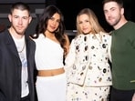 Priyanka Chopra and Nick Jonas attend a Christmas bash. Priyanka Chopra and Nick Jonas attend a Christmas bash.