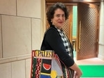 Congress general secretary Priyanka Vadra carries bag with 'Palestine' emblazoned on it during the Winter Session of Parliament. Congress general secretary Priyanka Vadra carries bag with 'Palestine' emblazoned on it during the Winter Session of Parliament.
