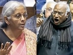 Union finance minister Nirmala Sitharaman and Congress chief Mallikarjun Kharge were speaking during the Constitution debate in Rajya Sabha. Union finance minister Nirmala Sitharaman and Congress chief Mallikarjun Kharge were speaking during the Constitution debate in Rajya Sabha.