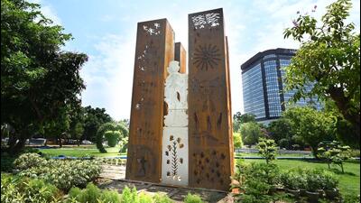 An installation at the Ashoka Road roundabout. (HT Archive) An installation at the Ashoka Road roundabout. (HT Archive)