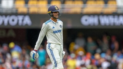 India's Shubman Gill walks off the field after losing his wicket during play on day three of the third cricket test between India and Australia, Monday, Dec. 16, 2024. (AP Photo/Pat Hoelscher) (AP) India's Shubman Gill walks off the field after losing his wicket during play on day three of the third cricket test between India and Australia, Monday, Dec. 16, 2024. (AP Photo/Pat Hoelscher) (AP)
