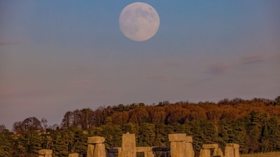 The Cold Moon as seen above the Stonehenge. (X/Stonehenge) The Cold Moon as seen above the Stonehenge. (X/Stonehenge)