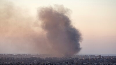 Smoke rises from Gaza, amid the ongoing conflict in Gaza between Israel and Hamas, as seen from the Israeli side of the border, December 16, 2024. (REUTERS)