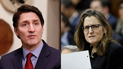 A file photo of Canadian prime minister Justin Trudeau and his former deputy Chrys Freeland. A file photo of Canadian prime minister Justin Trudeau and his former deputy Chrys Freeland.