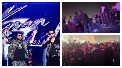 Karan Aujla performed for over two hours in Gurugram. Karan Aujla performed for over two hours in Gurugram.
