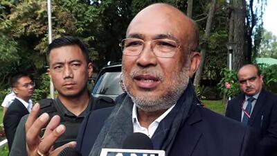 Manipur chief minister N Biren Singh. (ANI Photo) Manipur chief minister N Biren Singh. (ANI Photo)