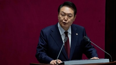 FILE PHOTO: South Korean President Yoon Suk-yeol speaks on the government budget at the National Assembly in Seoul, South Korea, (REUTERS)