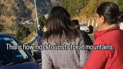 Tourists in Nainital, slammed for littering, argue with locals. (Instagram/@_dark_hues) Tourists in Nainital, slammed for littering, argue with locals. (Instagram/@_dark_hues)