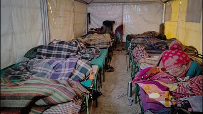 Night shelter near AIIMS Hospital in New Delhi on Monday. (Vipin Kumar/HT Photo) Night shelter near AIIMS Hospital in New Delhi on Monday. (Vipin Kumar/HT Photo)