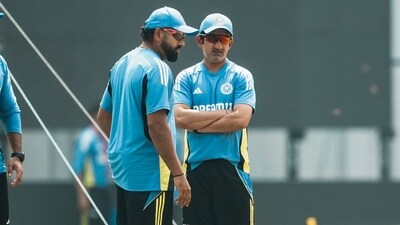 India's captain Rohit Sharma, head coach Gautam Gambhir during a practice session (PTI) India's captain Rohit Sharma, head coach Gautam Gambhir during a practice session (PTI)