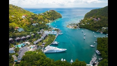 Playground of the super rich: A view of Marigot Bay in St Lucia (Shutterstock)