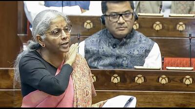 Union finance minister Nirmala Sitharaman speaks in the Rajya Sabha during the Winter Session of Parliament, in New Delhi on Monday. (Sansad TV) Union finance minister Nirmala Sitharaman speaks in the Rajya Sabha during the Winter Session of Parliament, in New Delhi on Monday. (Sansad TV)