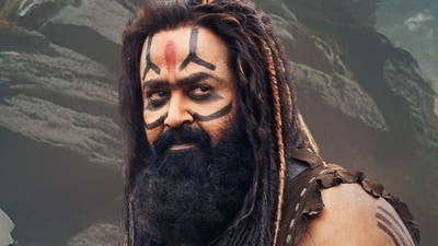 Mohanlal in the first look poster of Kannappa. Mohanlal in the first look poster of Kannappa.