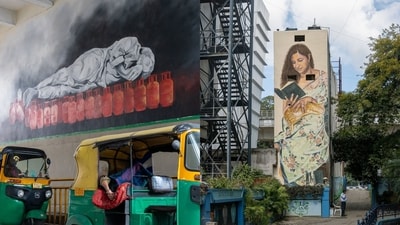 Organised as part of Bengaluru Hubba 2024, the Gode BLR festival has transformed ordinary walls into works of art, (@blrhubba/Instagram) Organised as part of Bengaluru Hubba 2024, the Gode BLR festival has transformed ordinary walls into works of art, (@blrhubba/Instagram)