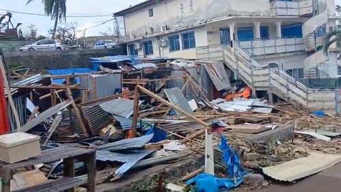 Debris is seen in the aftermath of Cyclone Chido, in Mamoudzou, Mayotte, France, December 15, 2024, in this screen grab obtained from video. John Balloz. (REUTERS)