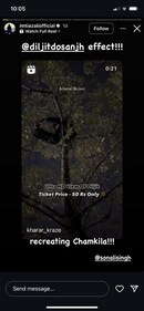 Fans climb tree to watch Diljit Dosanjh perform during Chandigarh concert. (Instagram) Fans climb tree to watch Diljit Dosanjh perform during Chandigarh concert. (Instagram)