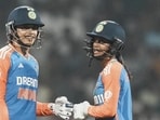 Smriti Mandhana and Jemimah Rodrigues during India’s first women’s T20I against West Indies at the DY Patil Stadium, Navi Mumbai on Sunday (PTI)