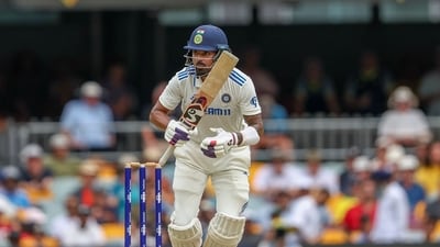 KL Rahul was the only Indian batter who looked comfortable in the middle and played some confident shots including a glorious cover drive. (AP) KL Rahul was the only Indian batter who looked comfortable in the middle and played some confident shots including a glorious cover drive. (AP)