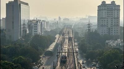 According to HMRTC officials, the Sector 56 to Pachgaon metro corridor will feature 28 elevated stations, including stops at major hubs like Nirvana Country, Kherki Daula, and Manesar (Parveen Kumar/HT Photo) According to HMRTC officials, the Sector 56 to Pachgaon metro corridor will feature 28 elevated stations, including stops at major hubs like Nirvana Country, Kherki Daula, and Manesar (Parveen Kumar/HT Photo)