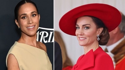 Meghan Markle feels frustrated with Kate Middleton for not intervening in the feud between her, Prince Harry, and the Royal family.
(Photo by LISA O'CONNOR / AFP, Chris Jackson/Pool Photo via AP) Meghan Markle feels frustrated with Kate Middleton for not intervening in the feud between her, Prince Harry, and the Royal family.
(Photo by LISA O'CONNOR / AFP, Chris Jackson/Pool Photo via AP)