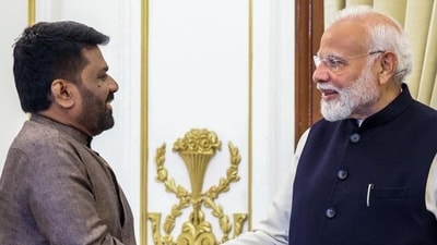 Prime Minister Narendra Modi and Sri Lankan President Anura Kumara Dissanayake meet at Hyderabad House in New Delhi on Monday. (Narendra Modi - X) Prime Minister Narendra Modi and Sri Lankan President Anura Kumara Dissanayake meet at Hyderabad House in New Delhi on Monday. (Narendra Modi - X)