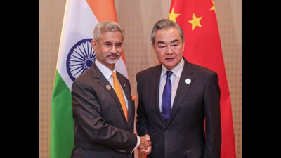 Rio de Janeiro [Brazil], Nov 19 (ANI): External Affairs Minister S Jaishankar meets Foreign Minister of China, Wang Yi on the sidelines of the 19th G-20 summit, in Rio de Janeiro. (ANI Photo) (Dr. S. Jaishankar-X)