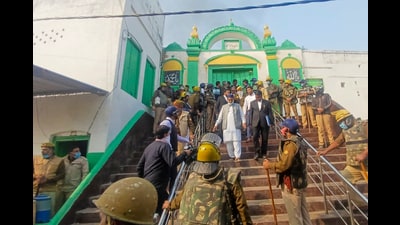 The violence in Sambhal after the survey team arrived in late November is just a fleeting glimpse of what could lie ahead. . (PTI Photo) (PTI) The violence in Sambhal after the survey team arrived in late November is just a fleeting glimpse of what could lie ahead. . (PTI Photo) (PTI)