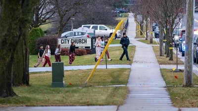 Students from Abundant Life Christian School are escorted to a city bus where they will reunited with their parents after a school shooting on December 16, 2024 in Madison, Wisconsin (Photo by Andy Manis / GETTY IMAGES NORTH AMERICA / Getty Images via AFP) (Getty Images via AFP) Students from Abundant Life Christian School are escorted to a city bus where they will reunited with their parents after a school shooting on December 16, 2024 in Madison, Wisconsin (Photo by Andy Manis / GETTY IMAGES NORTH AMERICA / Getty Images via AFP) (Getty Images via AFP)
