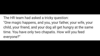 A brain teaser shared online left users laughing with its witty answer. (LinkedIn/Mayank Pratap Singh) A brain teaser shared online left users laughing with its witty answer. (LinkedIn/Mayank Pratap Singh)