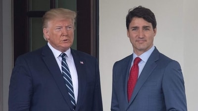 File photo of US President-elect Donald Trump and Canadian Prime Minister Justin Trudeau at the White House in Washington, DC. (AFP File) File photo of US President-elect Donald Trump and Canadian Prime Minister Justin Trudeau at the White House in Washington, DC. (AFP File)