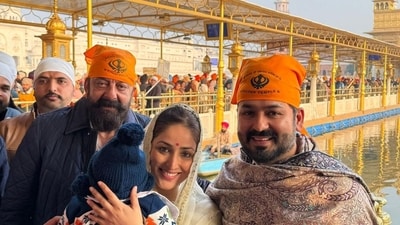 Yami Gautam, Aditya Dhar, Sanjay Dutt at the Golden Temple. Yami Gautam, Aditya Dhar, Sanjay Dutt at the Golden Temple.