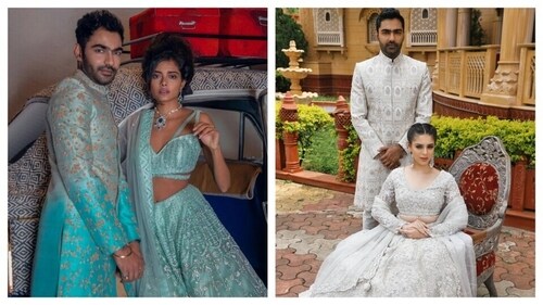 Whether it’s twinning with the same colour or shades from the same family, twinning is all about embracing the look with finesse. (Jiya by Veer Design Studio) Whether it’s twinning with the same colour or shades from the same family, twinning is all about embracing the look with finesse. (Jiya by Veer Design Studio)