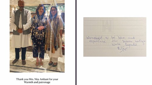 Nita Ambani at The House of Angadi in Bengaluru (Instagram/@angadioninsta) Nita Ambani at The House of Angadi in Bengaluru (Instagram/@angadioninsta)