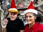 NASA shared a picture of veteran astronaut Sunita Williams wearing a Santa hat. NASA shared a picture of veteran astronaut Sunita Williams wearing a Santa hat.