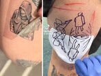 Pics of tattoos that people are getting related to Luigi Mangion and Brian Thompson's murder. Pics of tattoos that people are getting related to Luigi Mangion and Brian Thompson's murder.