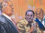Sean "Diddy" Combs attends a pre-trial conference in his sex trafficking case with his attorneys Marc Agnifilo and Anthony Ricco in New York City, New York, U.S., December 18, 2024 in this courtroom sketch. 