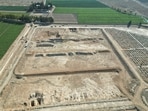 A drone view shows the site of a mass grave from the rule of Syria's Bashar al-Assad, according to residents, after the ousting of al-Assad in Najha, Syria.